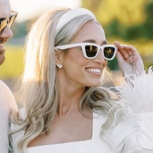 BP White 50mm Cat Eye Sunglasses